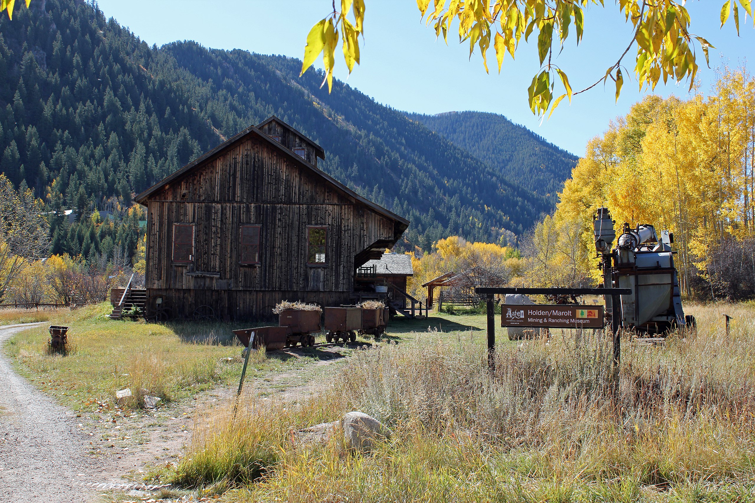 Holden Marolt Museum historic sampling building in Aspen, Colorado