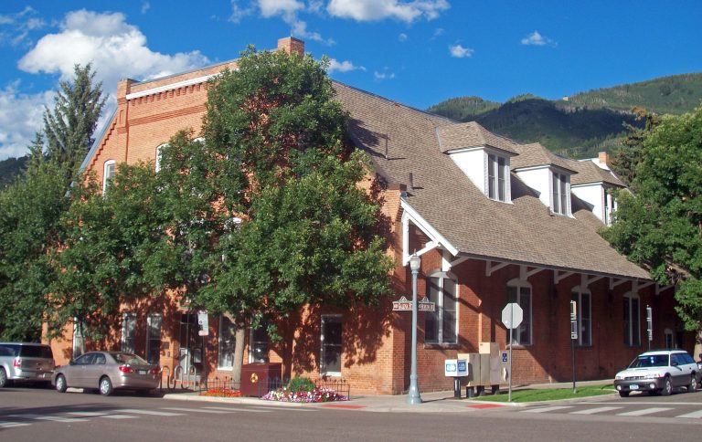 Aspen Armory Hall history – historic brick building in downtown Aspen, Colorado